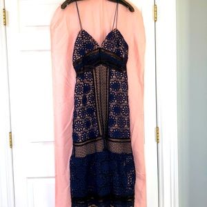 SELF PORTRAIT Navy NWT Lace Midi Dress -Size US10